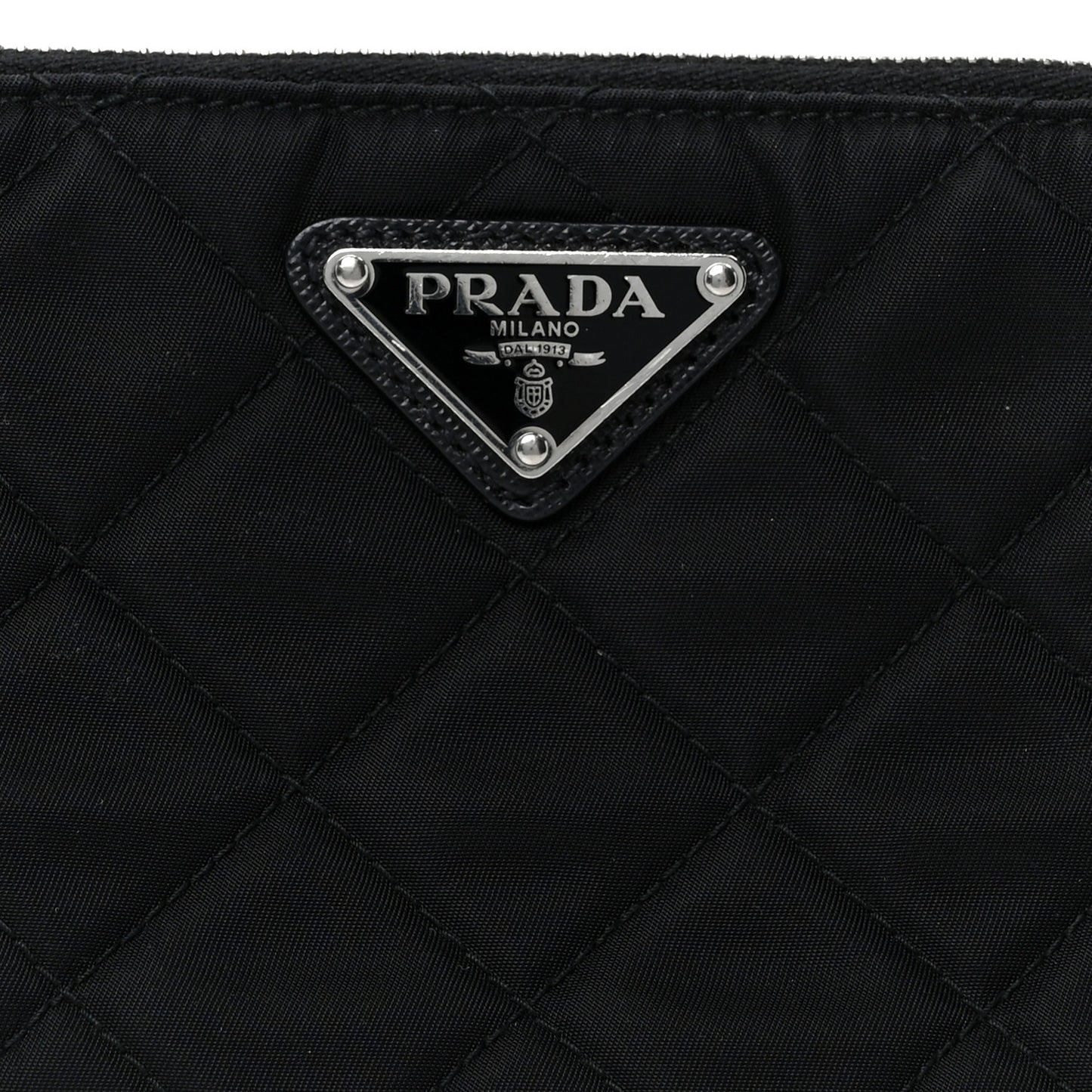 Nylon Tessuto Impuntu Quilted Crossbody Bag Black