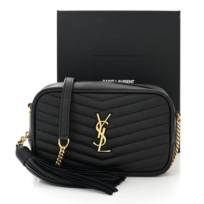 Saint Laurent Grain De Poudre Matelasse Monogram Mini Lou Camera Bag Black 12 of 12
