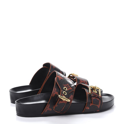 Louis Vuitton Catogram Bom Dia Flat Mule 38 Black Marron 4 of 8