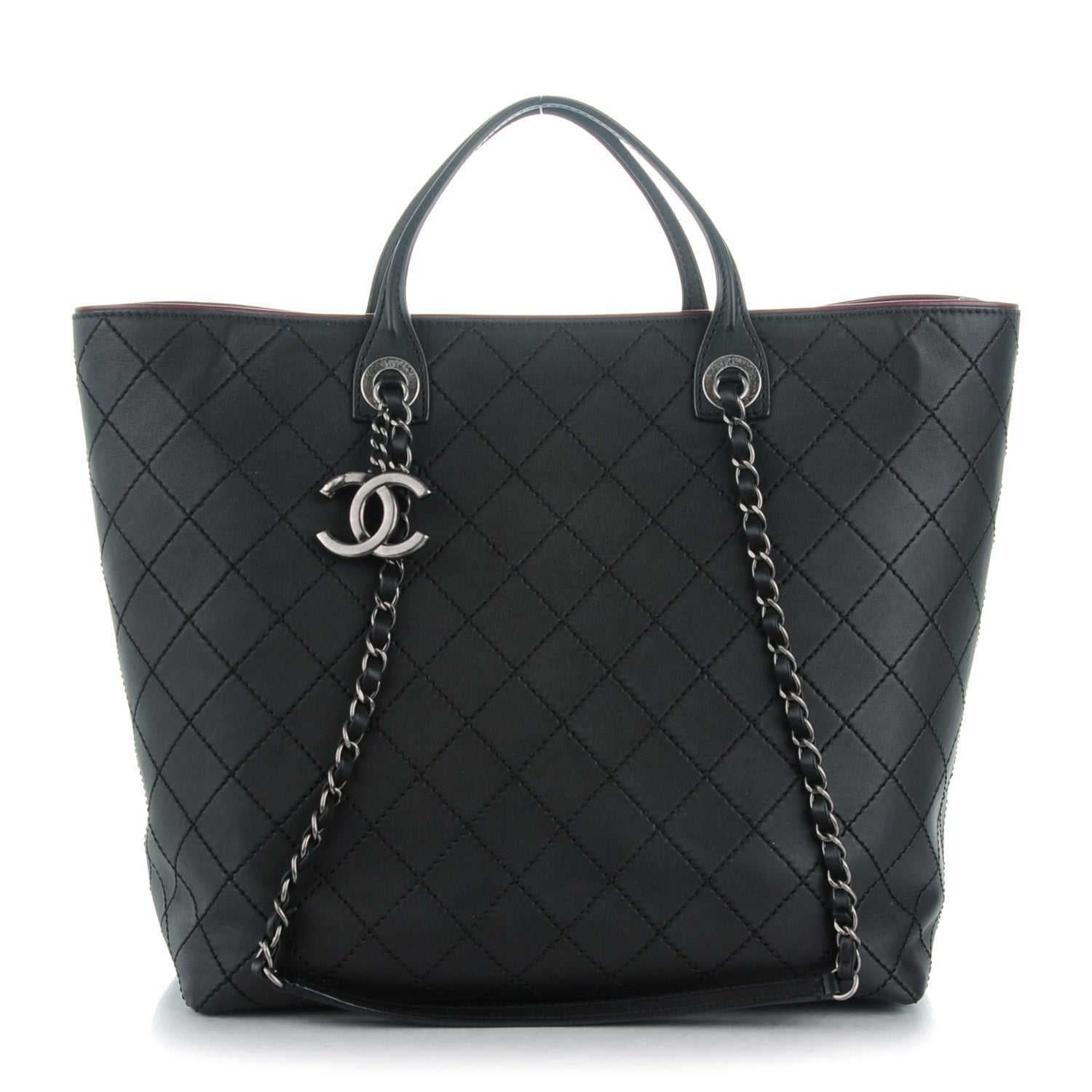 Chanel Calfskin Stitched Large Shopping Tote Black 1 of 7