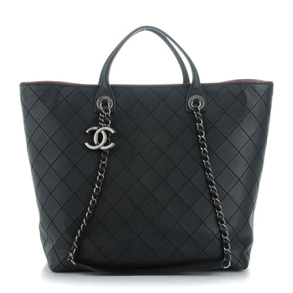 Chanel Calfskin Stitched Large Shopping Tote Black 1 of 7
