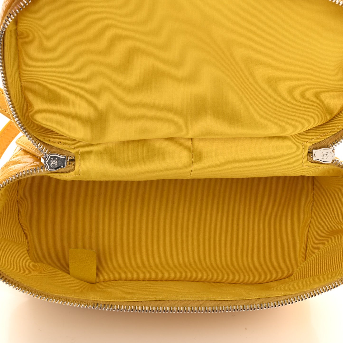 Crumpled Calfskin PVC Quilted Backpack Yellow