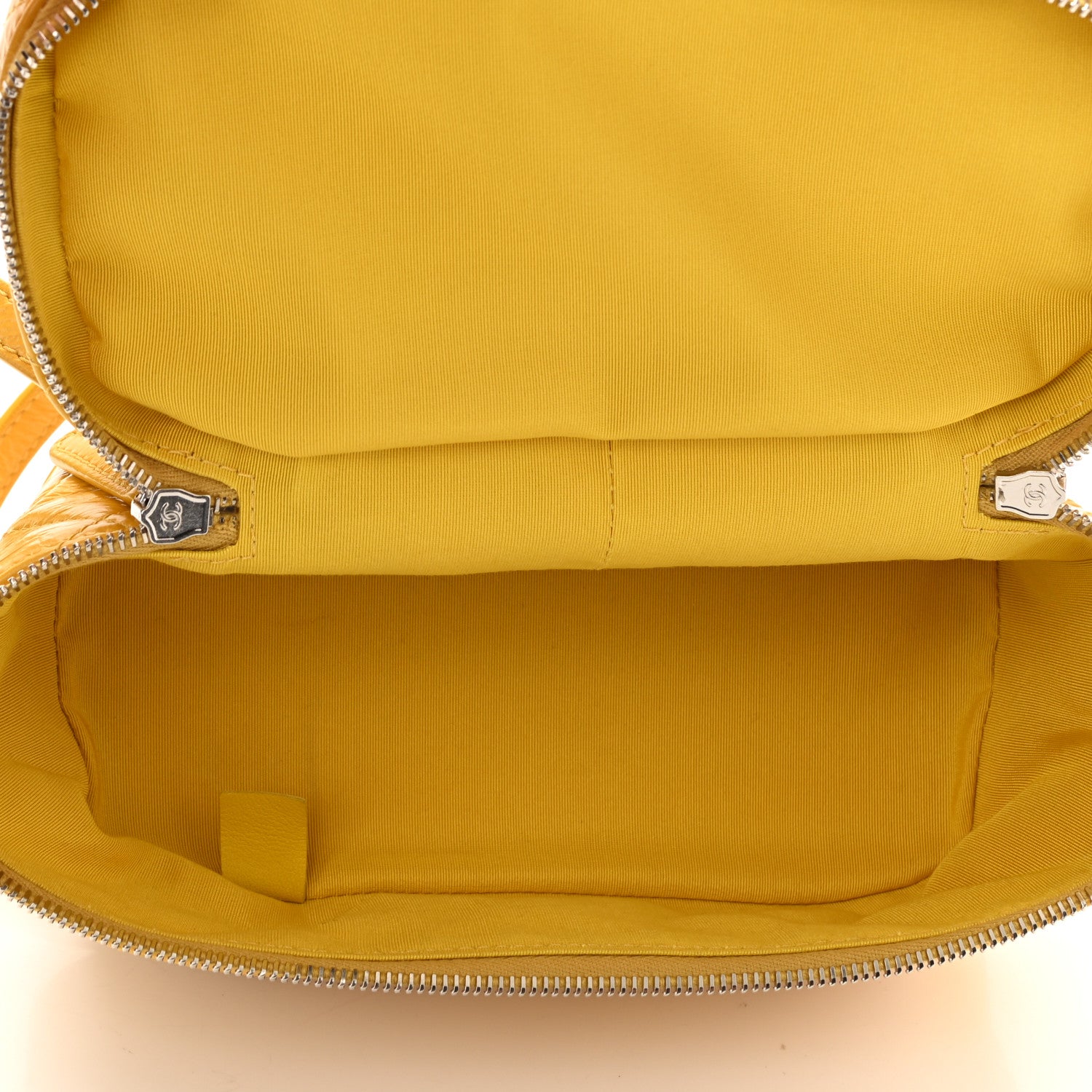 Chanel Crumpled Calfskin PVC Quilted Backpack Yellow 5 of 10