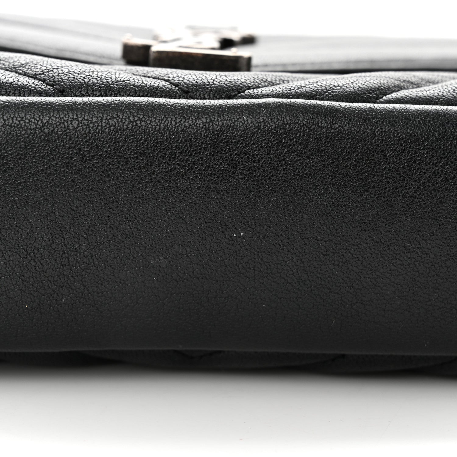Saint Laurent Sheepskin Matelasse Chevron Monogram Medium College Bag Black 11 of 11