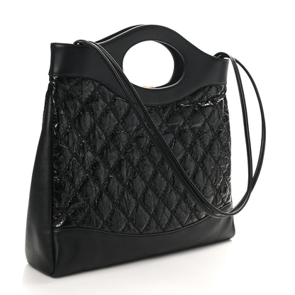 Chanel Crumpled Calfskin Quilted 31 Large Shopping Bag Black 3 of 10