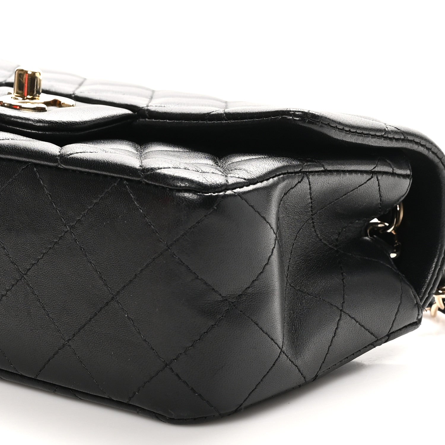 Chanel Lambskin Quilted Mini Rectangular Flap Black 10 of 12