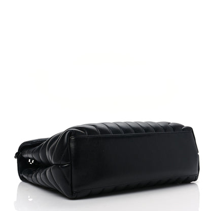 Saint Laurent Calfskin Y Quilted Monogram Monochrome Medium Loulou Chain Satchel Black 3 of 8