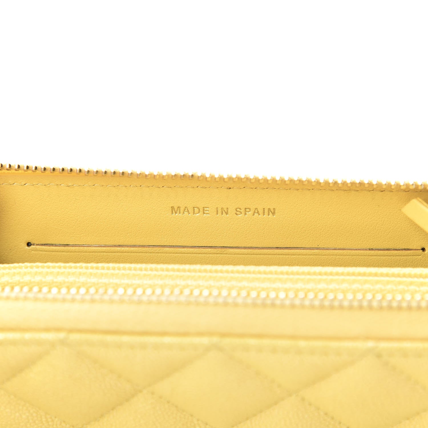 Chanel Iridescent Caviar Quilted Medium Zip Around Wallet Yellow 7 of 11