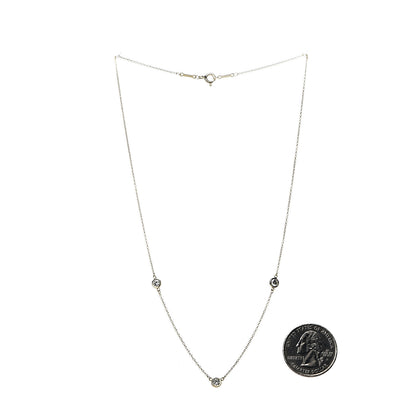Tiffany 18K Yellow Gold 3 Station Diamonds by the Yard Necklace 3 of 6