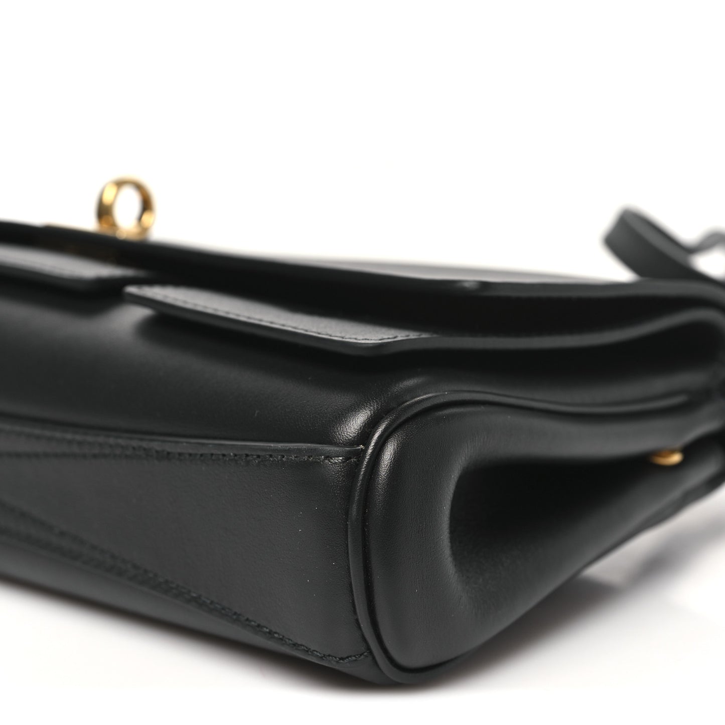 Smooth Calfskin Small Bel Air Clutch On Strap Black