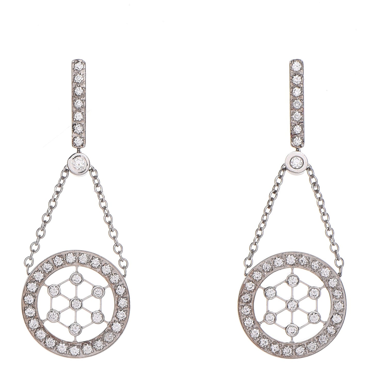 Platinum Diamond Voile Drop Earrings