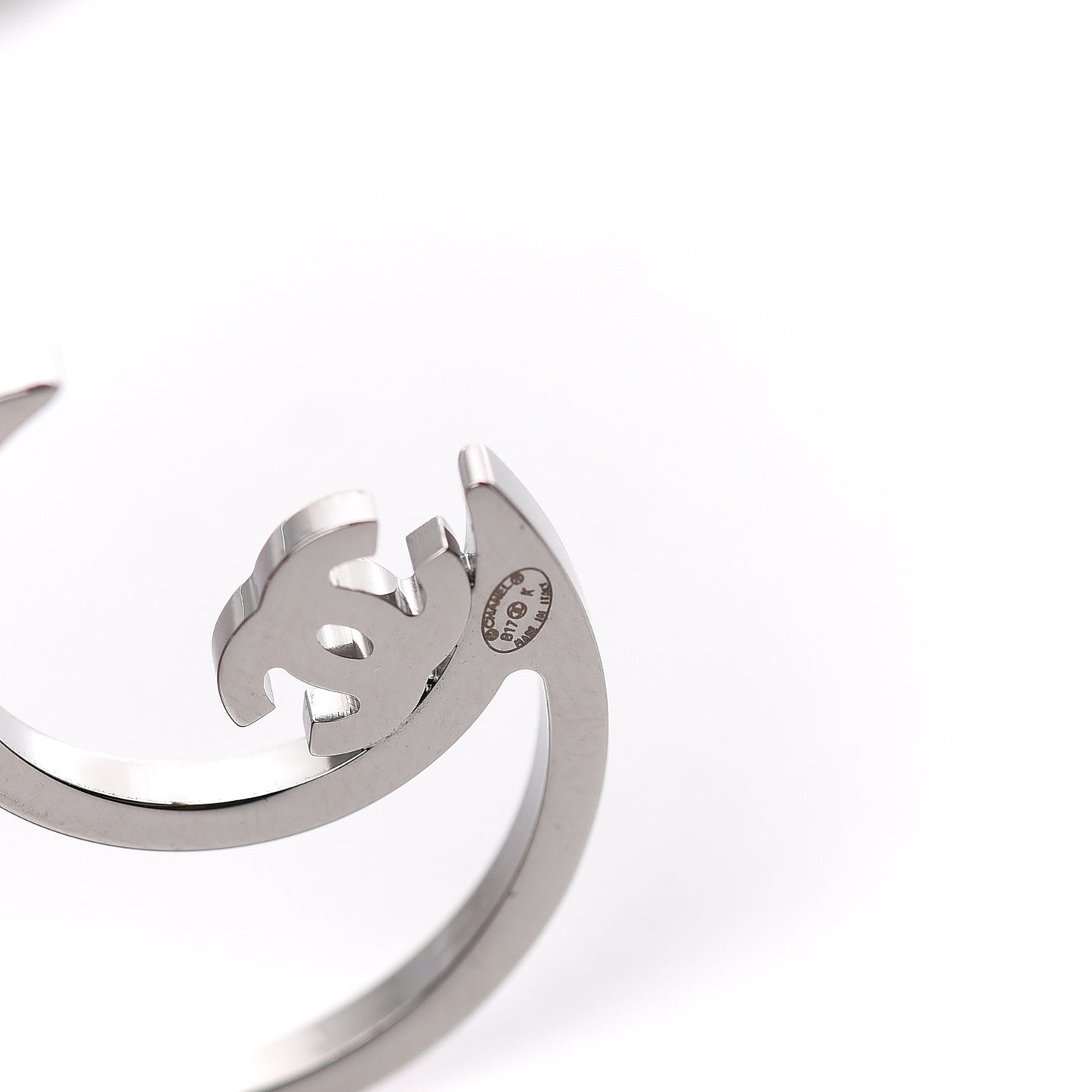 Strass Crystal CC Moon Earrings Silver