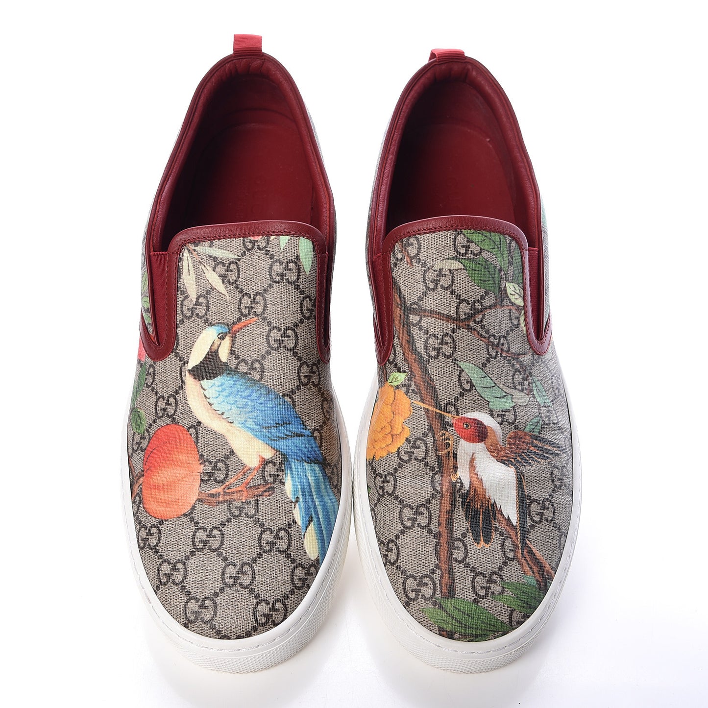 GG Supreme Monogram Tian Mens Dublin Slip On Sneakers 13 Beige Multicolor Red