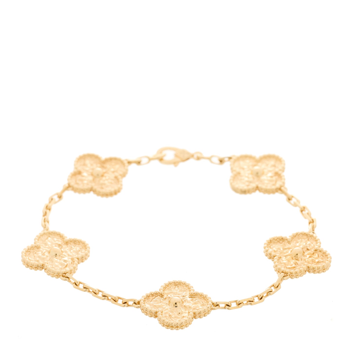 18K Yellow Gold 5 Motifs Vintage Alhambra Bracelet