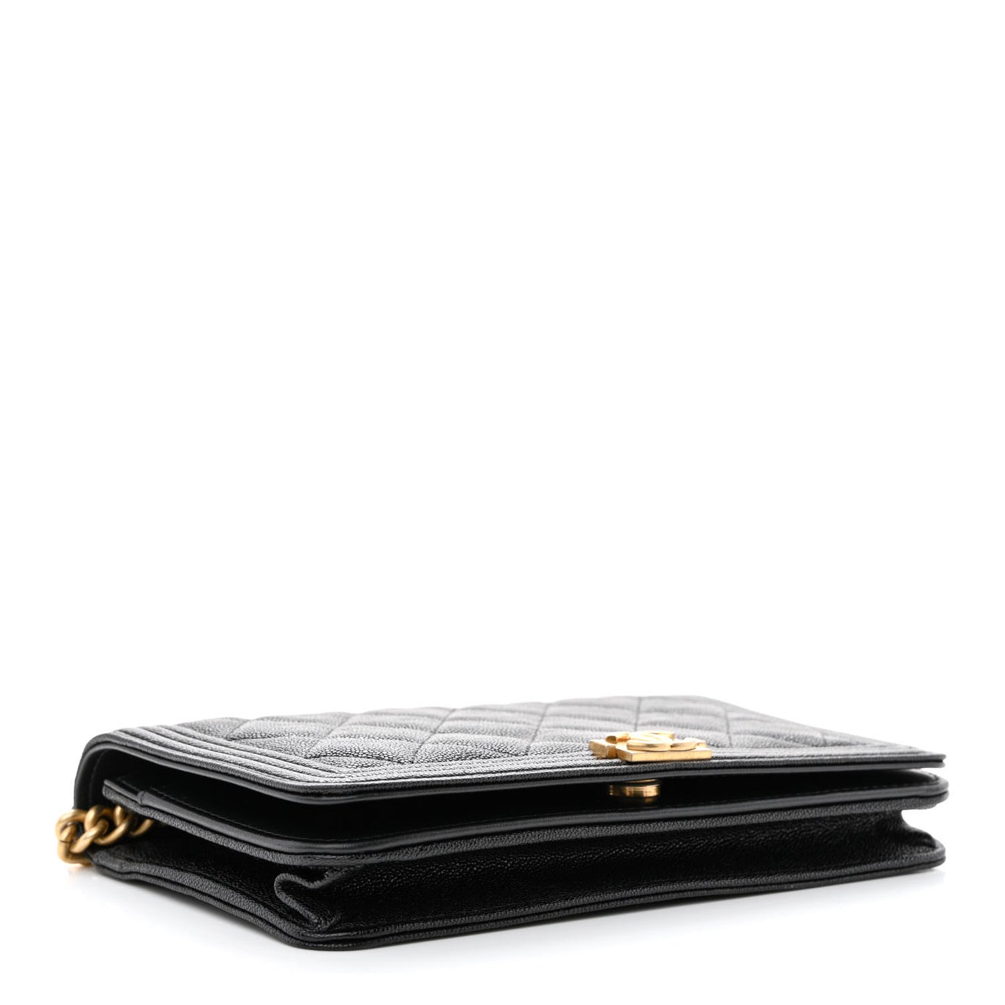 Caviar Quilted Boy Wallet On Chain WOC Black