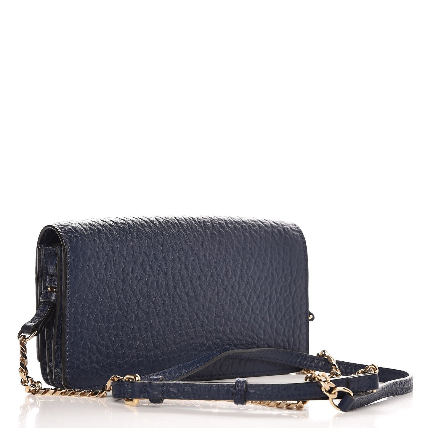 Signature Grain Small Madison Chain Clutch Blue