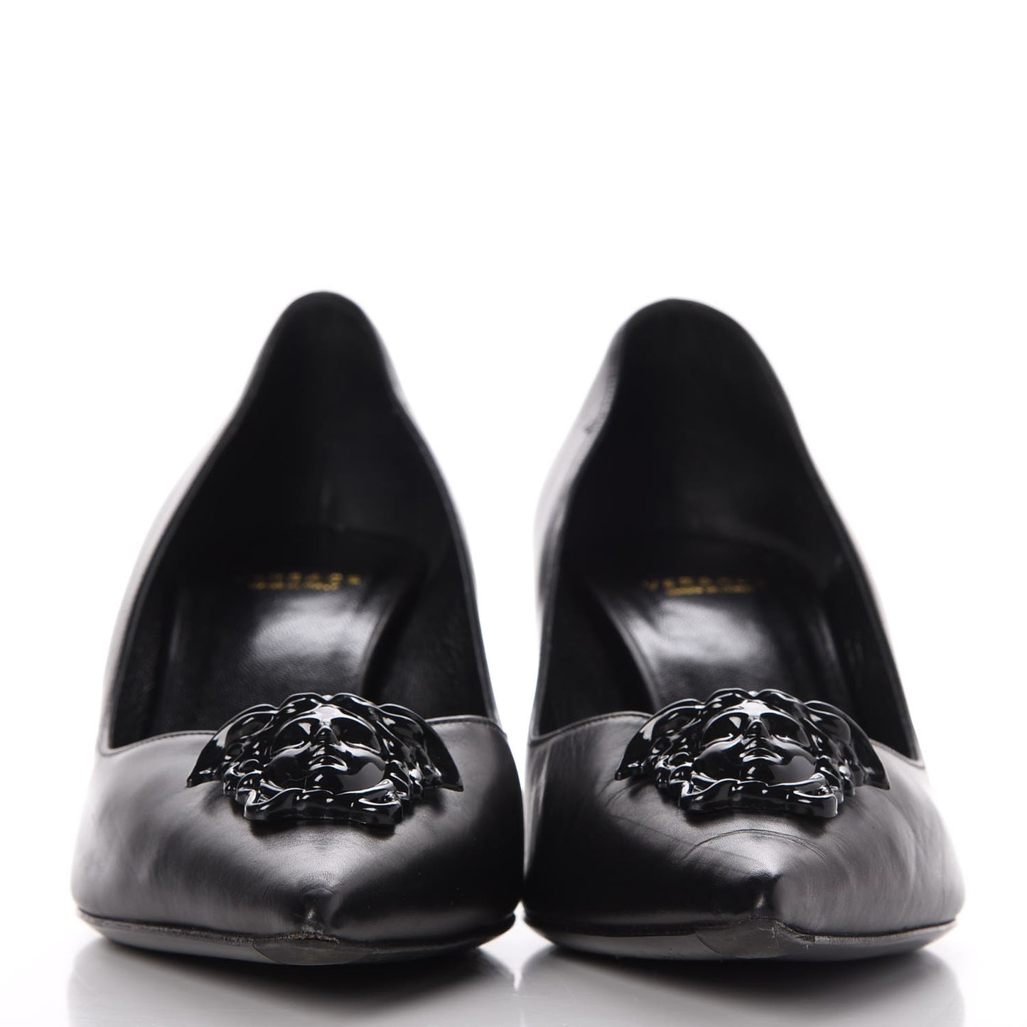 Calfskin Palazzo Kitten Pumps 39.5 Black