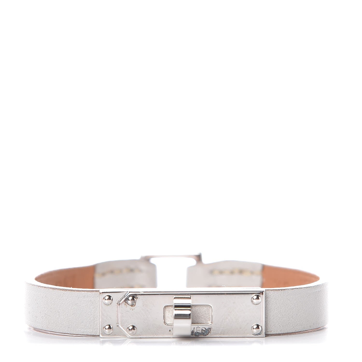 Hermes Tadelakt Micro Kelly Bracelet XS Gris Perle 1 of 6