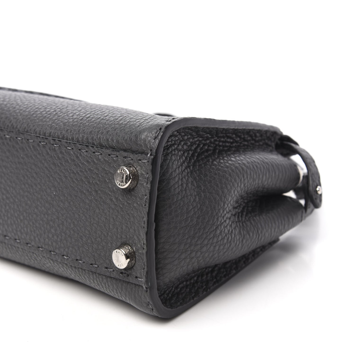 Cuoio Romano Selleria Bi-Color Mini Peekaboo Iconic Satchel Asfalto Latte