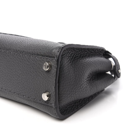 Fendi Cuoio Romano Selleria Bi-Color Mini Peekaboo Iconic Satchel Asfalto Latte 8 of 10