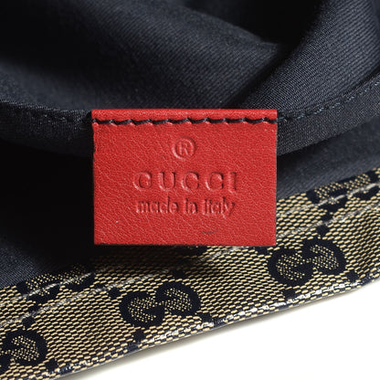 Gucci Crystal Monogram Medium Web Handle Vertical Tote Navy 6 of 7