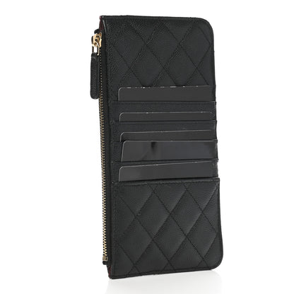 Chanel Caviar Quilted Classic Flat Wallet Pouch Black 3 of 8