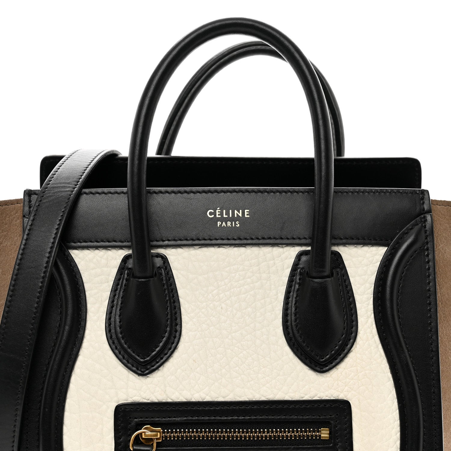 Celine Bullhide Calfskin Nubuck Nano Tri-Color Luggage White 5 of 11