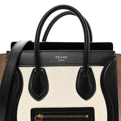 Celine Bullhide Calfskin Nubuck Nano Tri-Color Luggage White 5 of 11