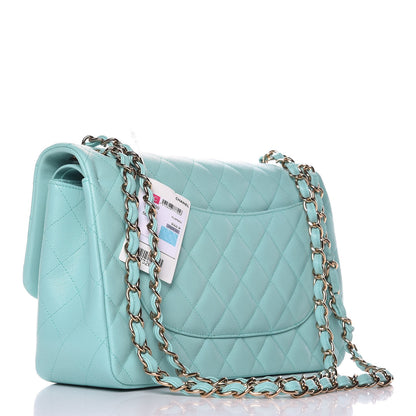 Chanel Caviar Quilted Jumbo Double Flap Light Blue 3 of 11