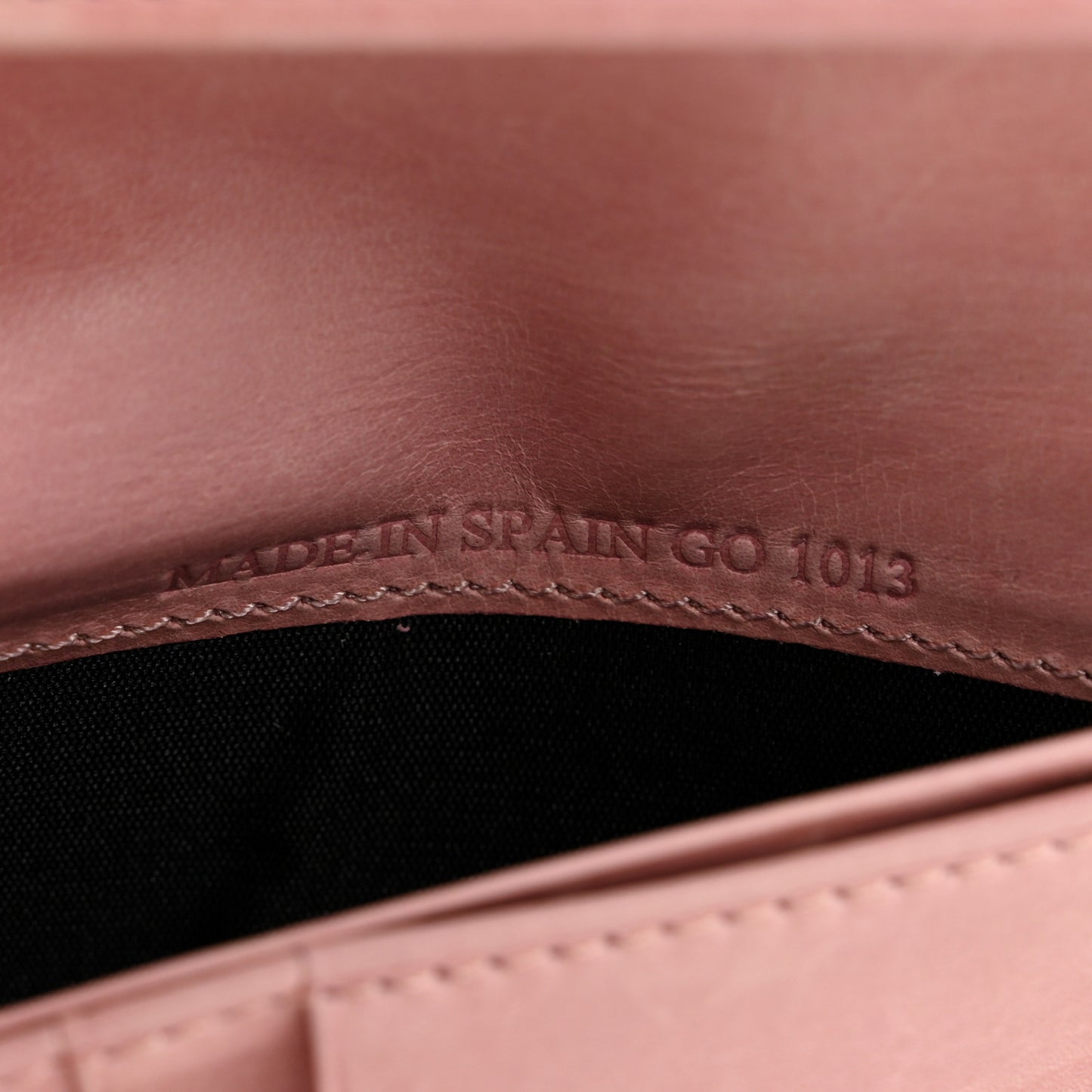 Crackled Calfskin Compact Wallet Pink