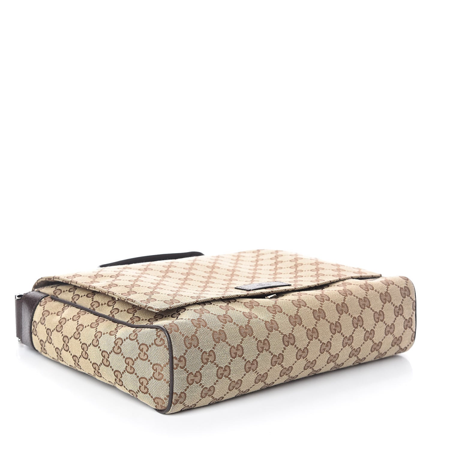 Gucci Monogram Small Flap Messenger Bag Beige Dark Brown 4 of 8