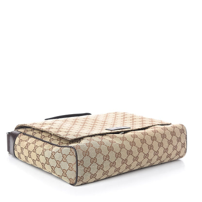 Gucci Monogram Small Flap Messenger Bag Beige Dark Brown 4 of 8