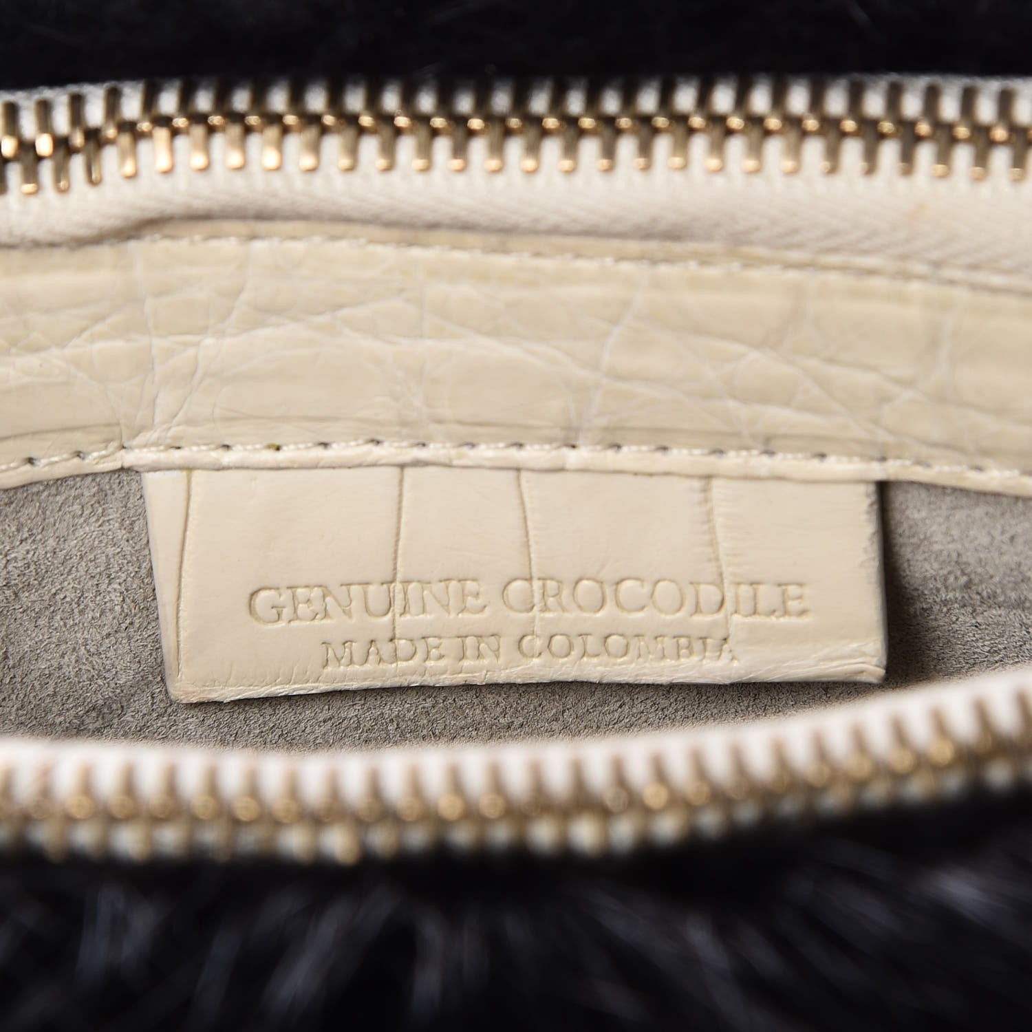 Nancy Gonzalez Mink Crocodile Executive Double Zip Crossbody Tote Black White 7 of 8