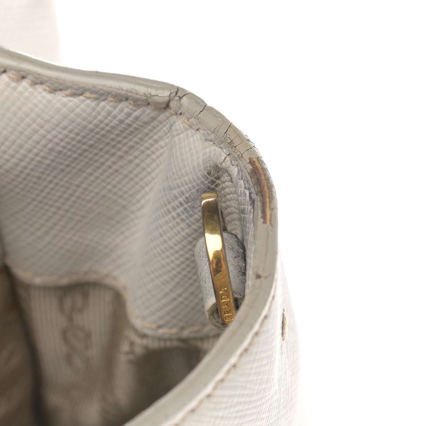 Saffiano Medium Galleria Double Zip Tote Bianco