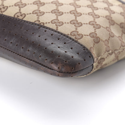 Gucci Monogram Calfskin Perforated Medium Flat Messenger Bag Dark Brown 7 of 11