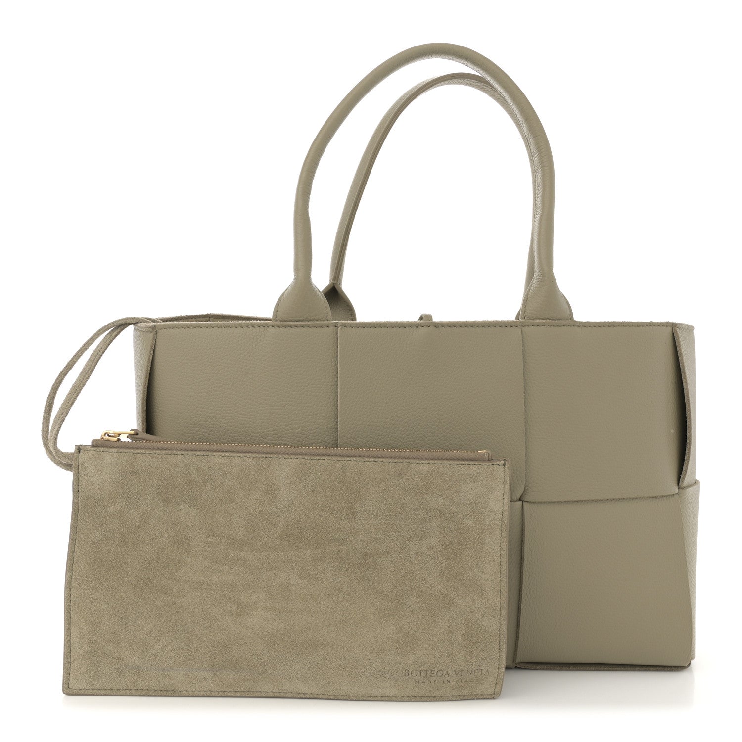 Bottega Veneta Grained Calfskin Intrecciato Small Arco Tote Taupe 3 of 11
