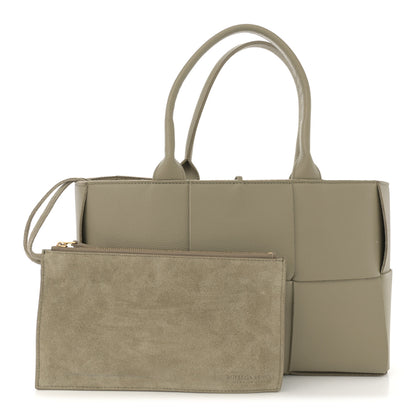 Bottega Veneta Grained Calfskin Intrecciato Small Arco Tote Taupe 3 of 11