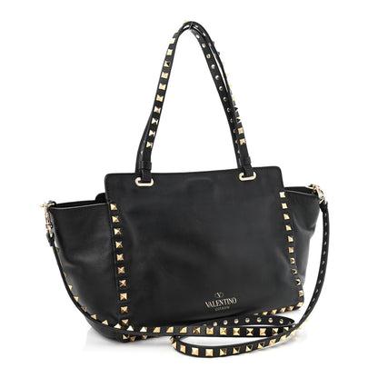 Valentino Garavani Vitello Small Rockstud Tote Black 3 of 11