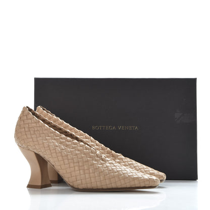 Bottega Veneta Nappa Intrecciato Almond Pumps 38 Cipria 10 of 10