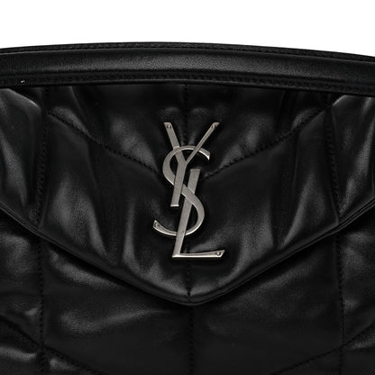 Saint Laurent Lambskin Quilted Small Loulou Puffer Monogram Chain Satchel Black 7 of 9