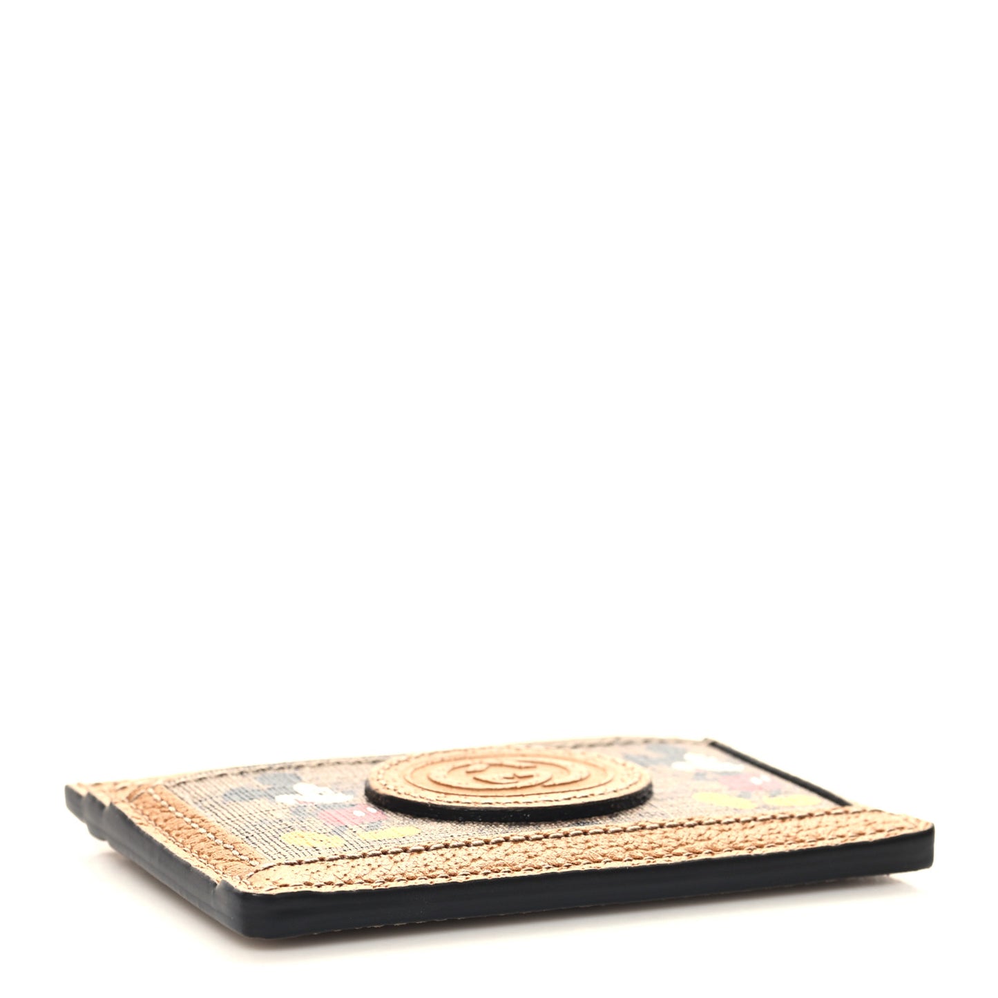 X DISNEY Mini Vintage GG Supreme Monogram Mickey Mouse Card Holder Beige Vintage Sun Oil