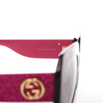 Gucci Square Frame GG0102S Sunglasses Glitter Pink Multi 6 of 8