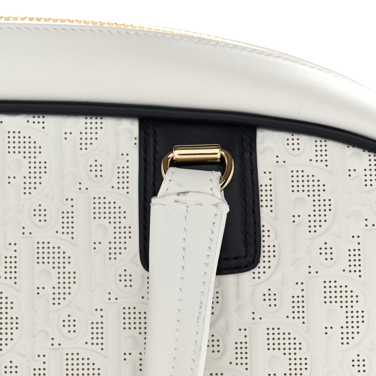 Christian Dior Perforated Calfskin Medium Dior Vibe Classic Bowling Bag White 13 of 13