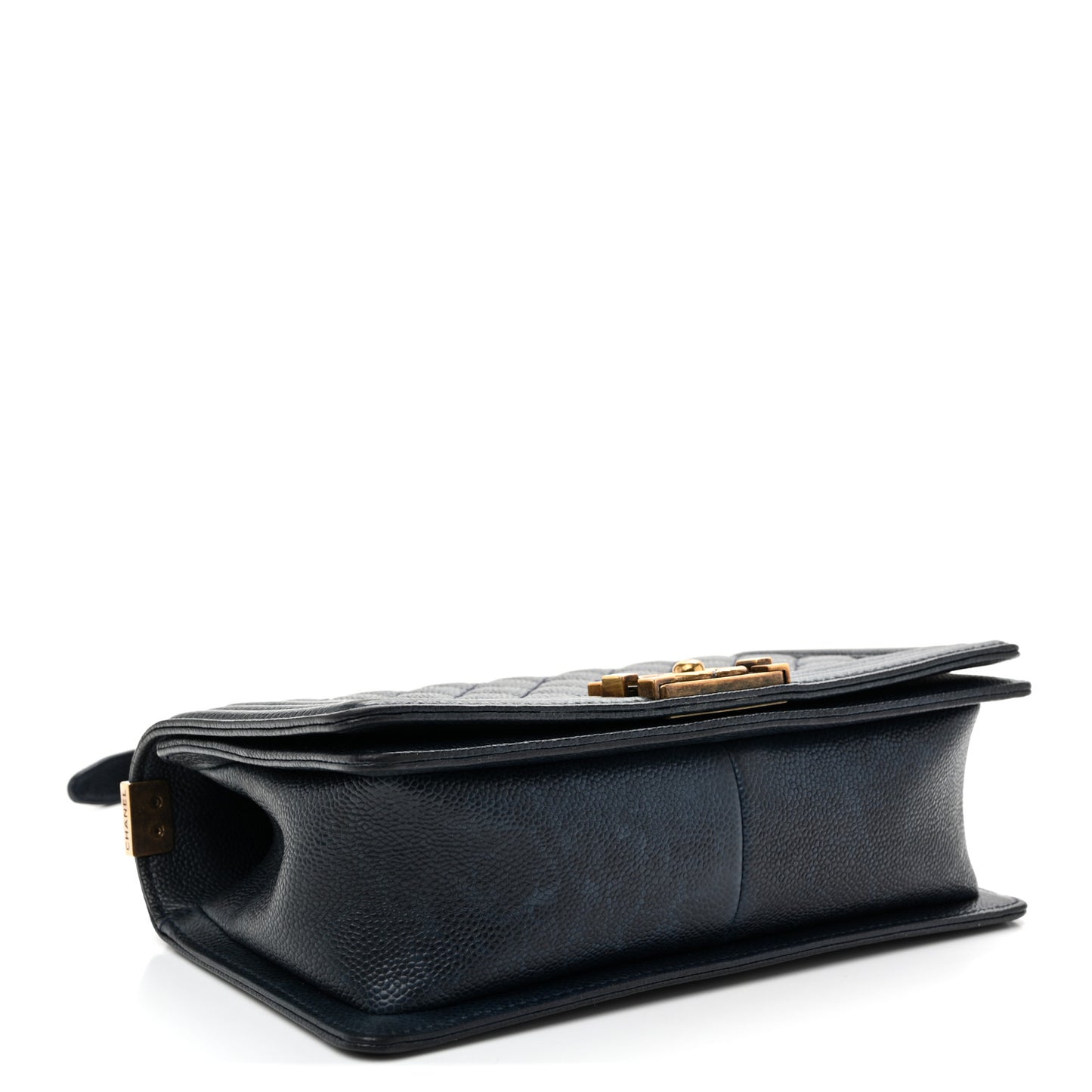 Caviar Quilted Medium Boy Flap Navy