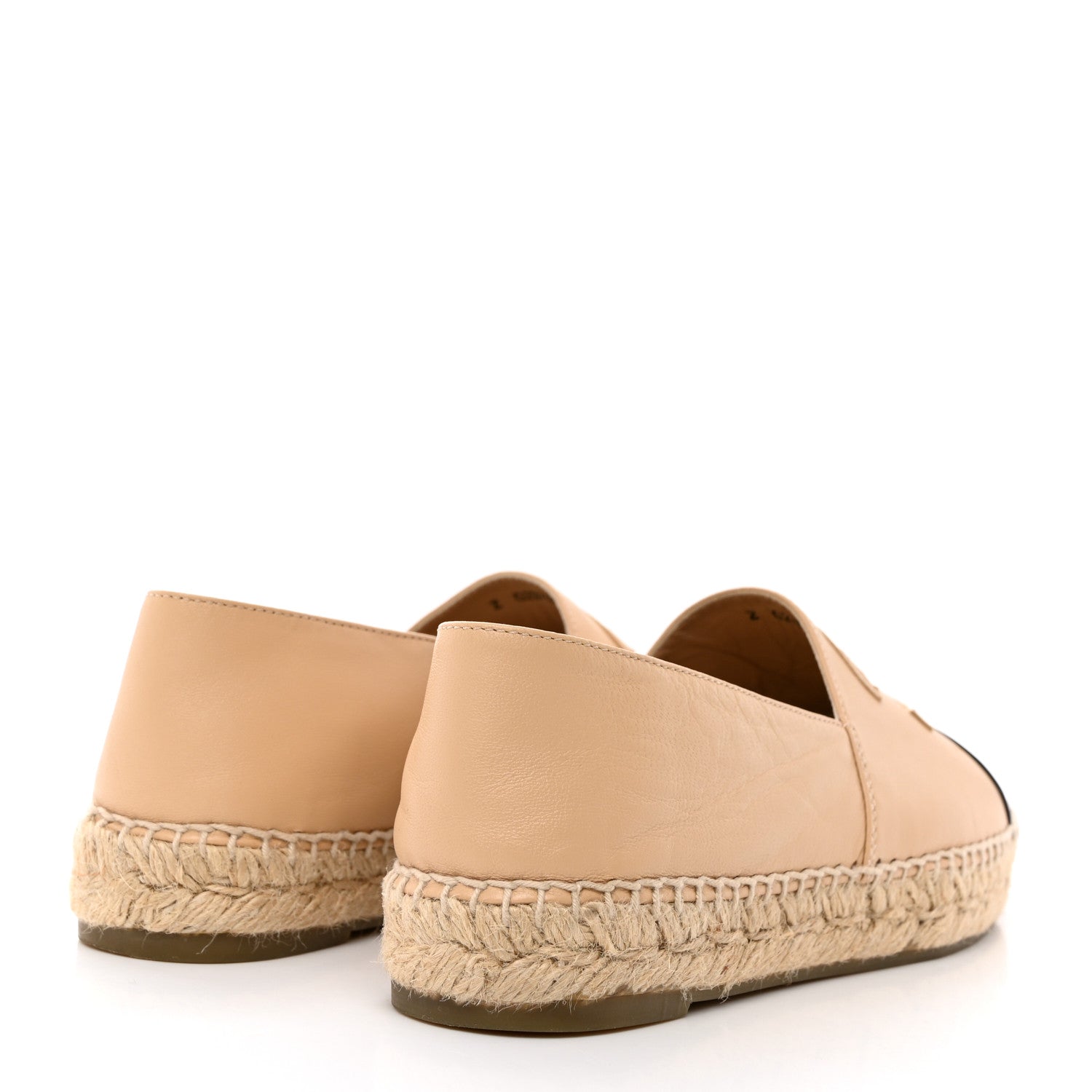 Chanel Lambskin CC Espadrilles 37 Beige Black 4 of 9