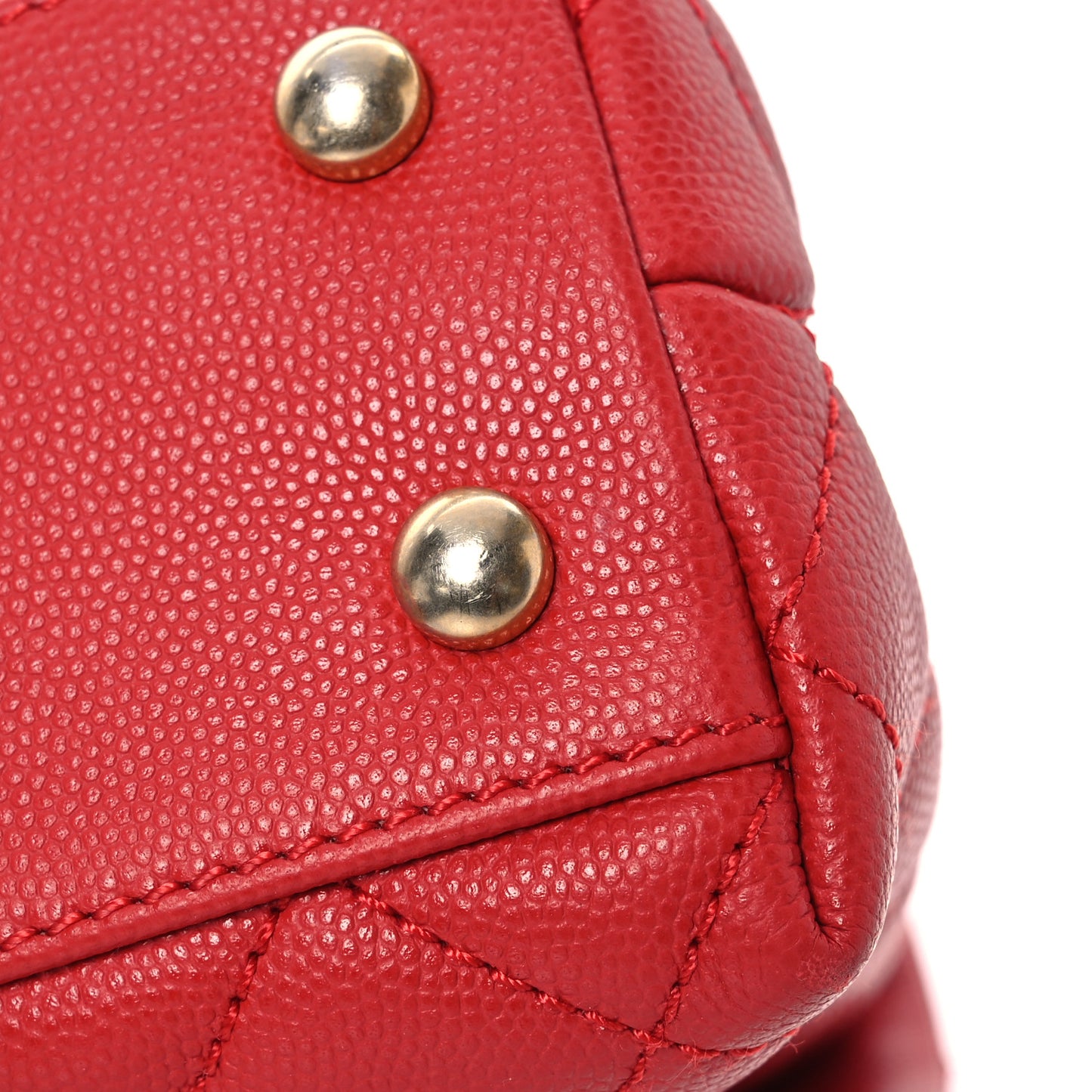 Caviar Quilted Mini Coco Handle Flap Red