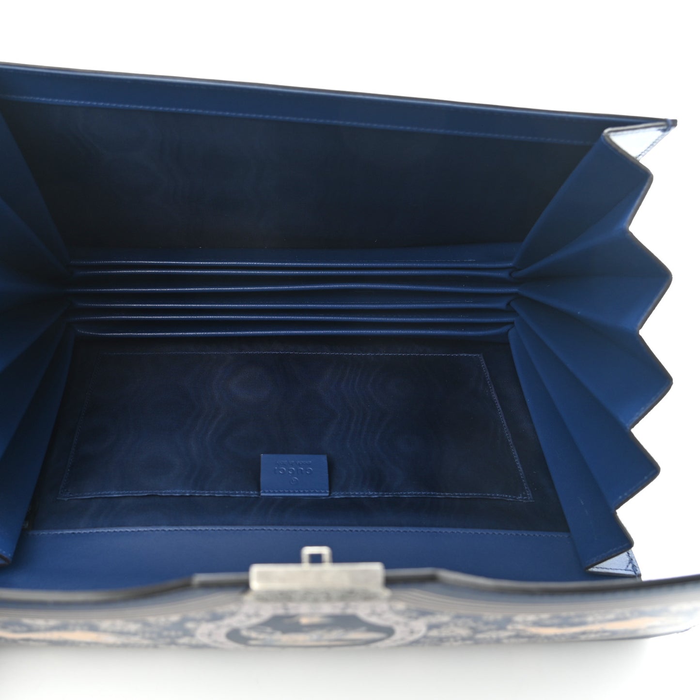 Calfskin Homeric Garden Print Portfolio Blue