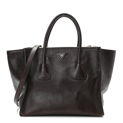 Prada Glace Calfskin Twin Pocket Tote Moro 1 of 12