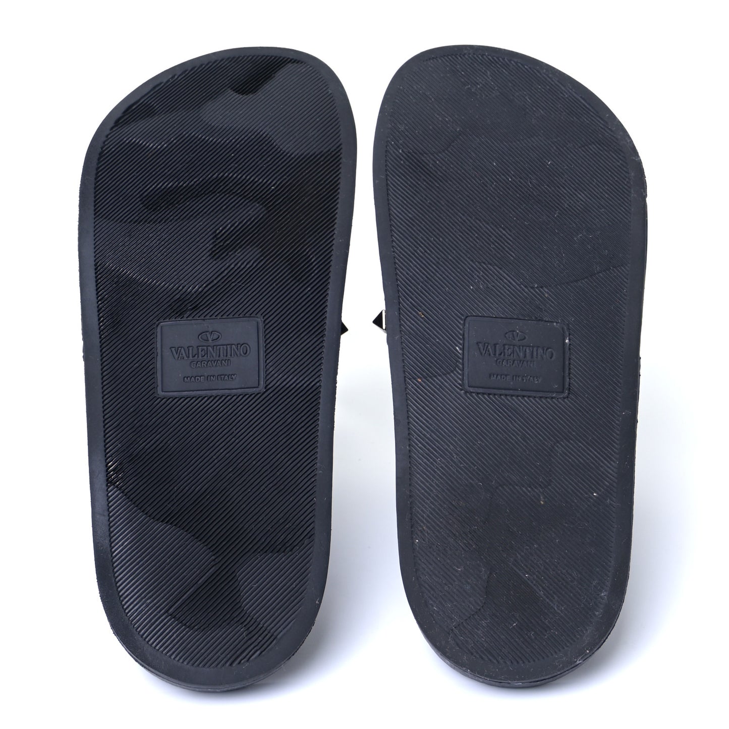 Rubber Rockstud Slide Sandals 38 Black