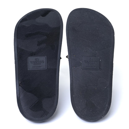 Valentino Garavani Rubber Rockstud Slide Sandals 38 Black 4 of 6